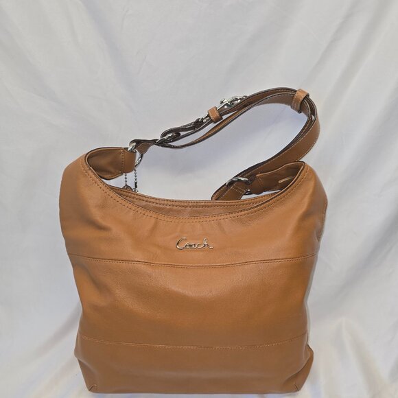 Vintage Authentic Coach Pieced Large Shoulder Bag in Cognac F17116 - Picture 2 of 10